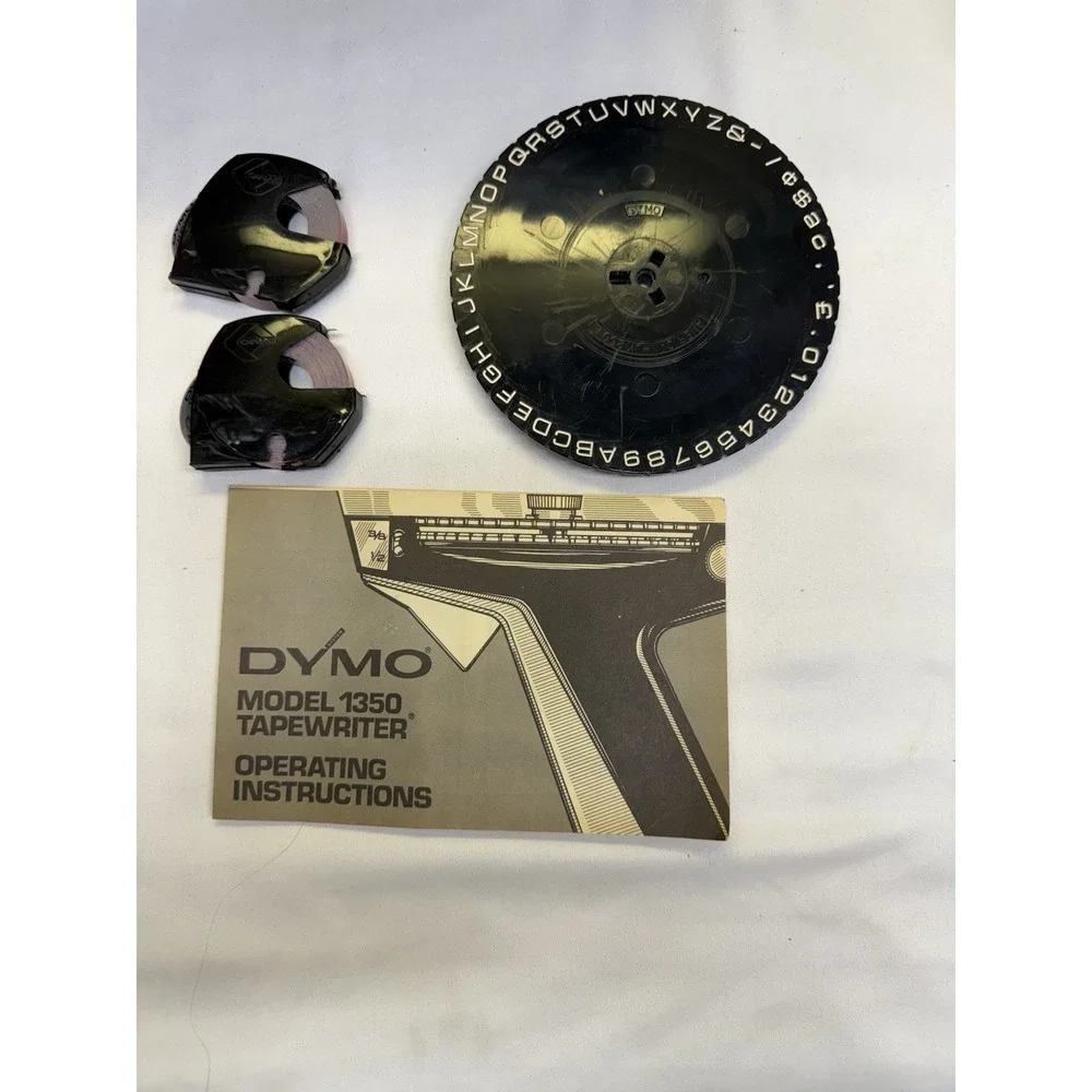 DYMO Model 1350 Tapewriter with Tape/Manual and Original Case **Read** VTG